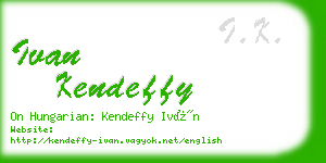 ivan kendeffy business card